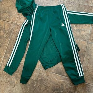 Adidas Kids Emerald Joggers with White Stripes
